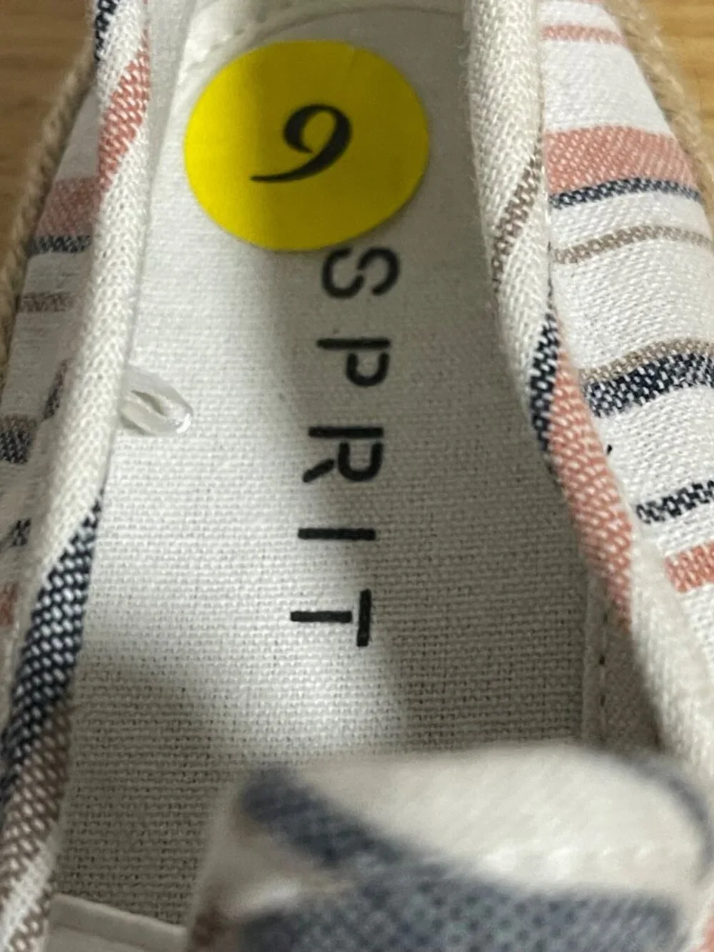 Esprit Nadine Espadrille Flats Womens Size 9 Slip On Casual Striped Canvas Shoes